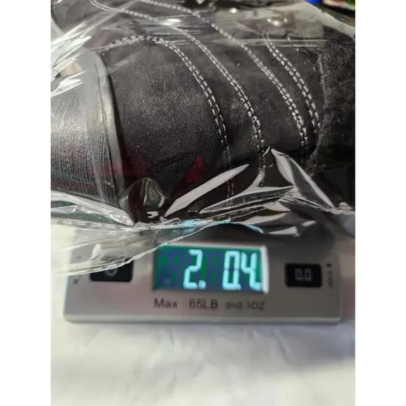 Jellypop Black Combat Ankle Boots Size 9.5M Lug Sole Heeled Sherpa Lined - Picture 13 of 14